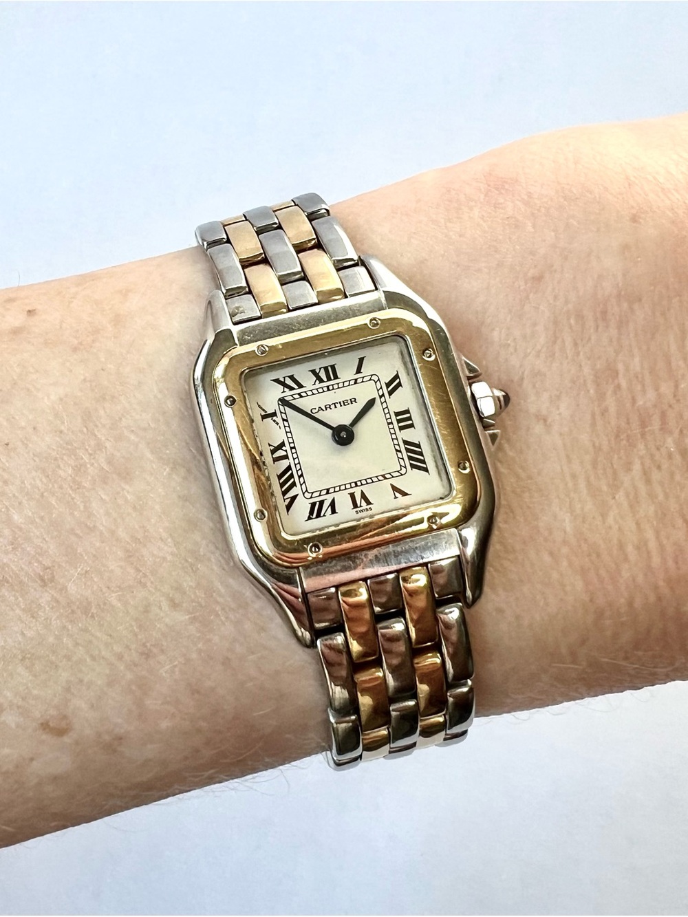 CARTIER PANTHERE 23mm Quartz 2 Row Gold Watch Cream Dial - Picture 2 of 7